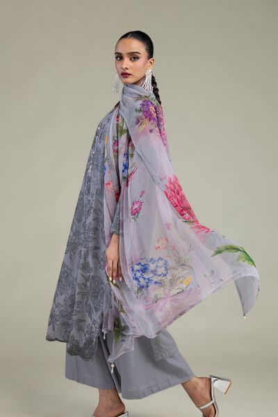 Embroidered | Chiffon | Floral Chiffon Dupatta | USD 30.00