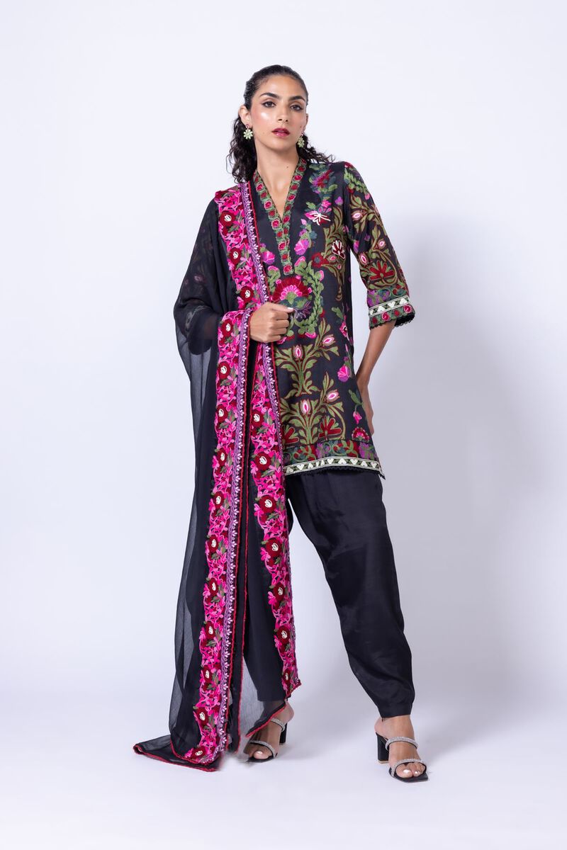 Embroidered | Polyester Crinkle Chiffon | Dupatta | null