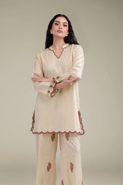 Embroidered | Cotton Dobby | Floral Cotton Kurta | USD 40.00