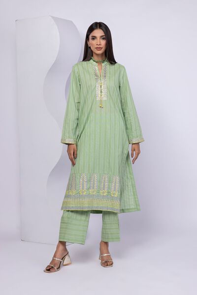 Embroidered | Lurex Stripes | Kurta | USD 40.00