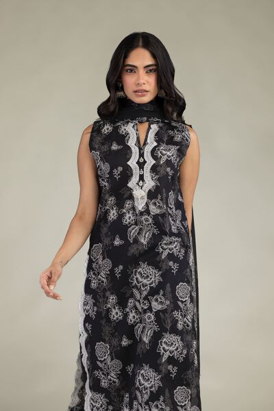 Embroidered | Cambric | Black Cambric Kurta | USD 20.00