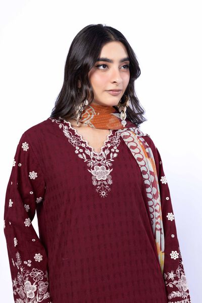 Embroidered | Cotton Dobby | Fabrics 3 Piece | USD 55.00