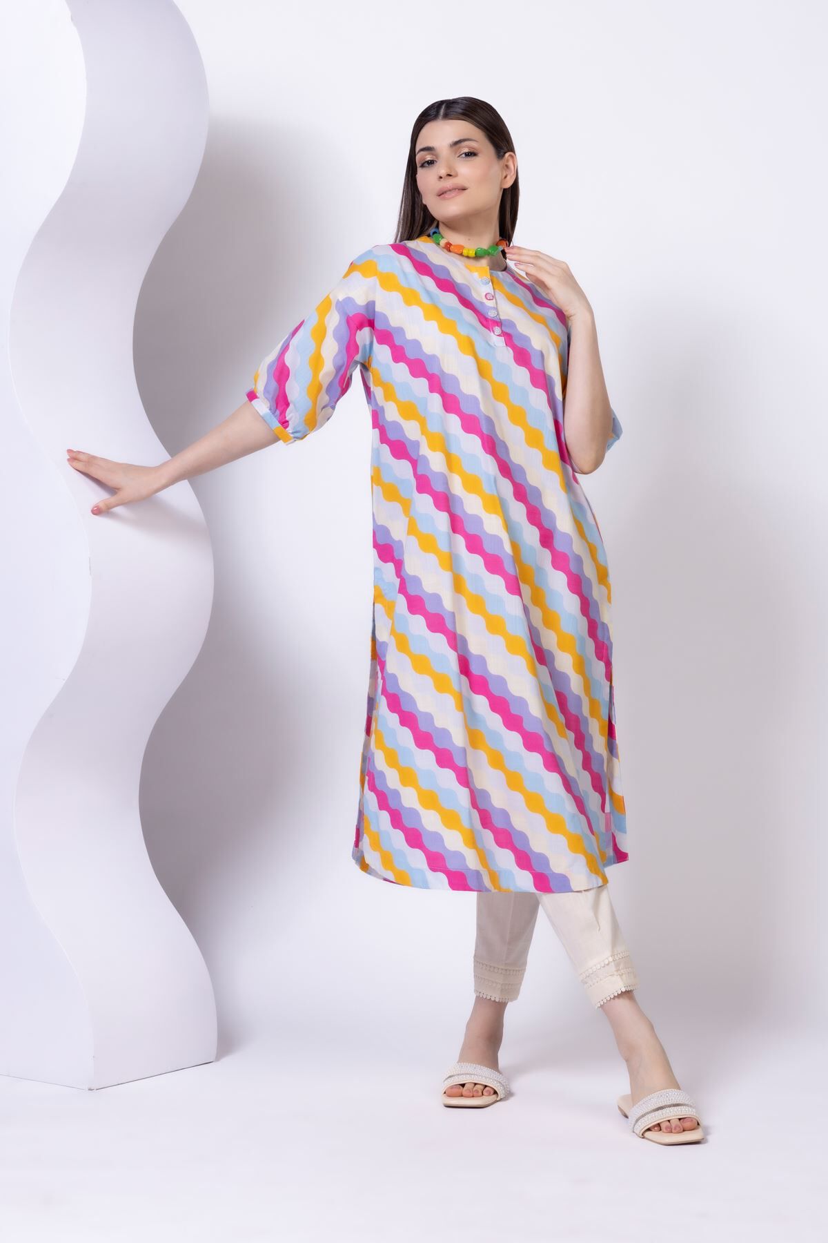 Buy Kurta | 0.0 N/A | 25-04E46-04TA-VG_MULTI | Khaadi Global
