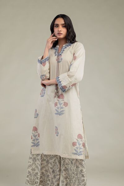 Embroidered | Cambric | Floral Cambric Kurta | USD 45.00