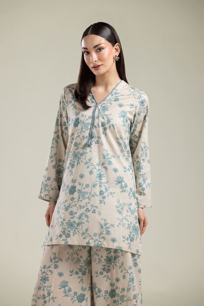 Printed | Cotton Viscose | Floral V-Neck Kurta | USD 17.50