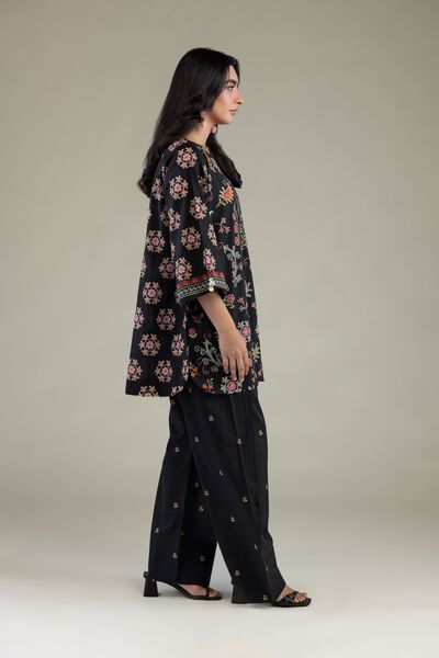 Printed | Cambric | Black Floral Shalwar | USD 35.00