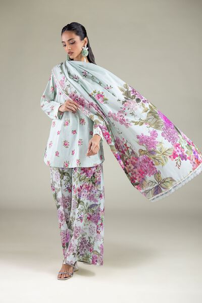 Embroidered | Cambric | Floral V-Neck Kurta | USD 20.00