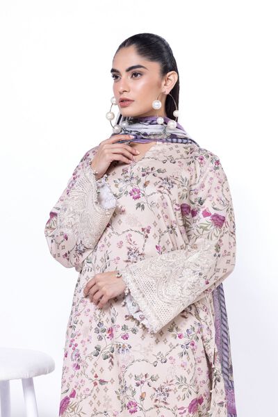 Embroidered | Cotton Satin | Fabrics 3 Piece | USD 16.50