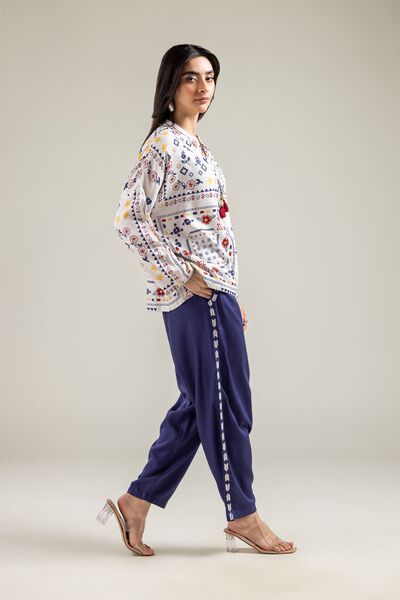 Embroidered | Viscose Crepe | Trousers | USD 9.00