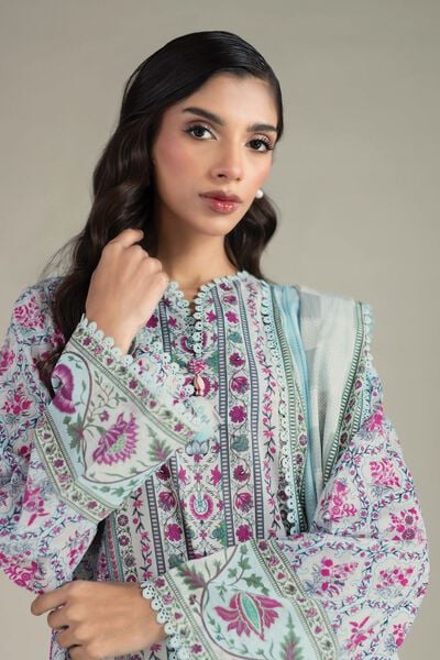 Printed | Cambric | Fabrics 3 Piece | USD 40.00