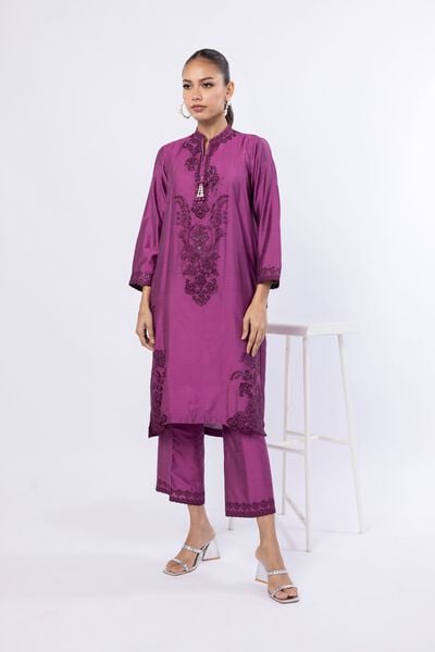 Embroidered | Raw Silk | Pants | USD 23.00
