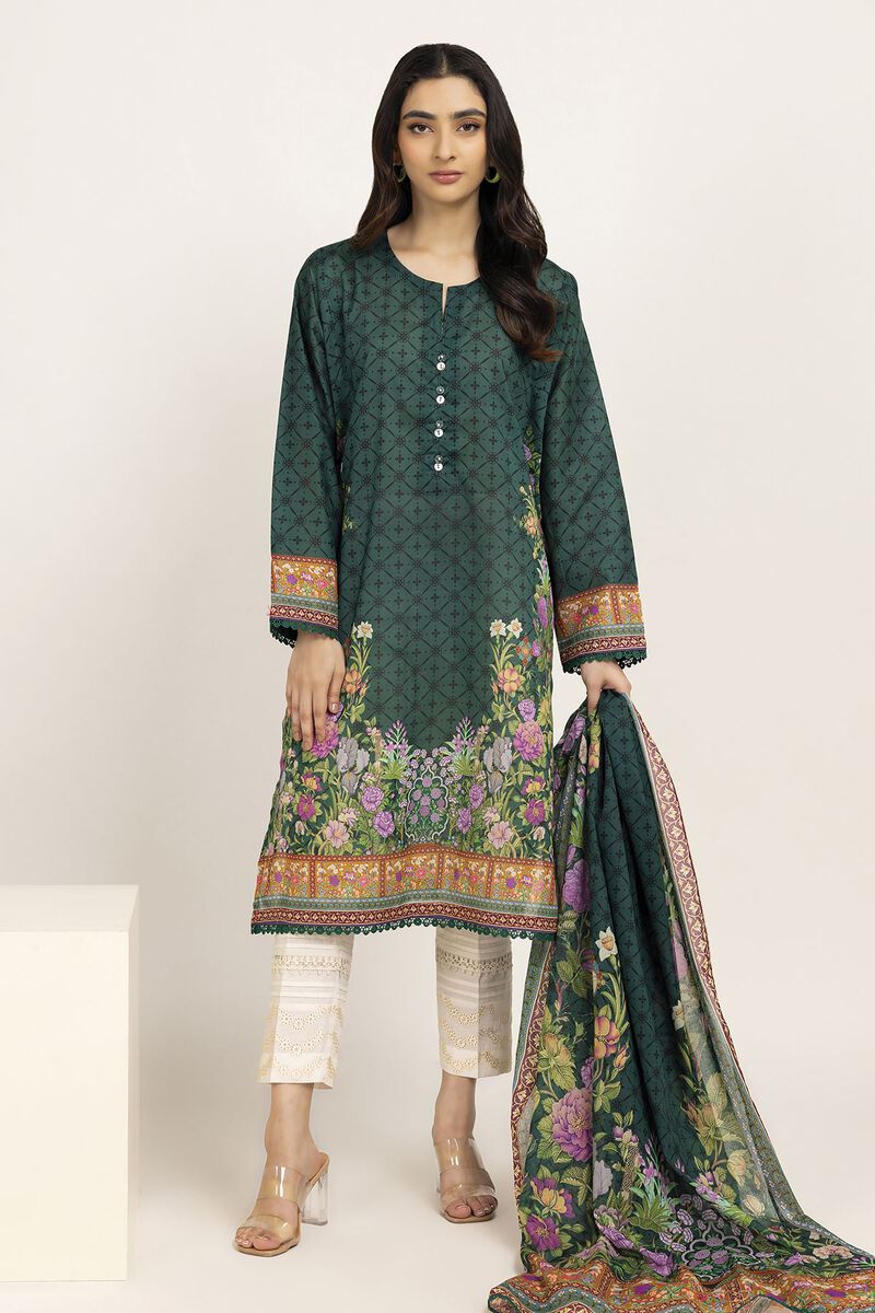 Fabrics 2 Piece | Top Dupatta, GREEN, hi-res image number null