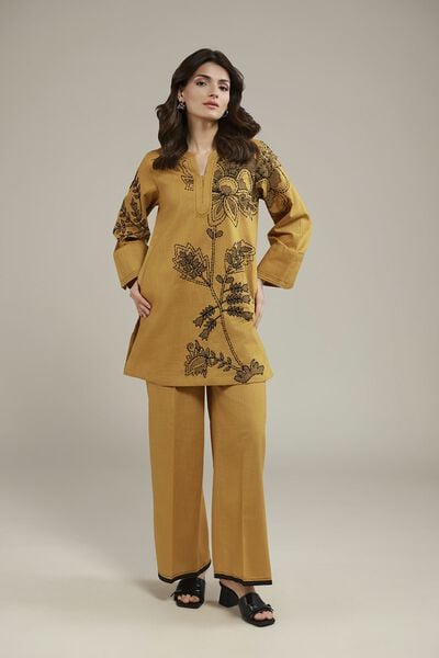 Dyed | Heavy Textured Cotton | Relaxed Solid Pants | USD 15.00