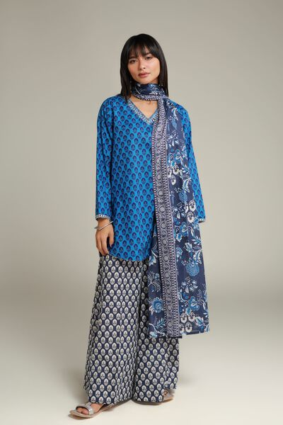 Embroidered | Cambric | Wide Fit Pants | USD 30.00