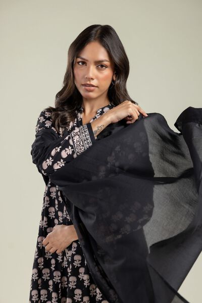 Printed | Lawn | Black Solid Dupatta  | USD 30.00