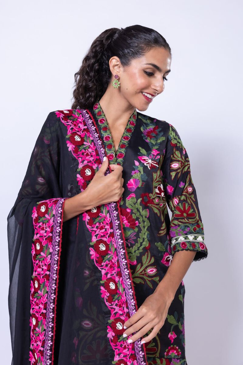 Embroidered | Polyester Crinkle Chiffon | Dupatta | null