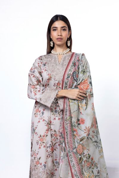 Embroidered | Cotton Satin | Fabrics 3 Piece | USD 21.00