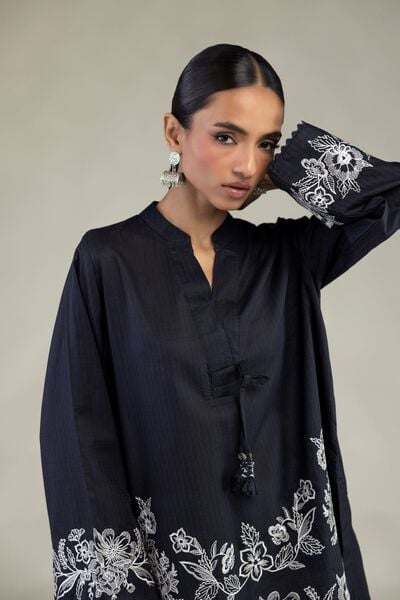 Embroidered | Cotton Dobby | Short V-Neck Kurta | USD 40.00