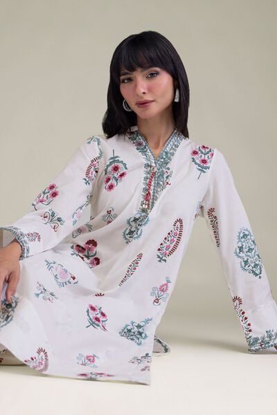Embroidered | Cambric | White Cambric Kurta | USD 30.00