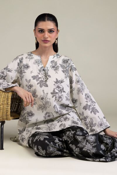 Printed | Cotton Viscose | Floral V-Neck Kurta | USD 35.00