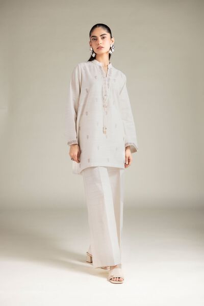 Embroidered | Textured Cotton | Pants | USD 25.00