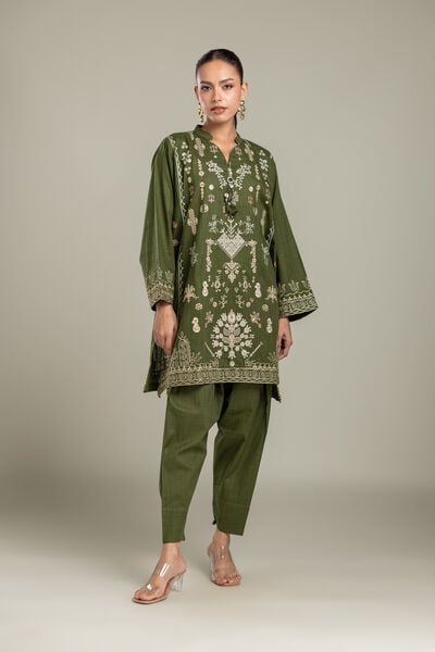 Embroidered | Heavy Textured Cotton | Fabrics 2 Piece | Top and Bottom | USD 45.00