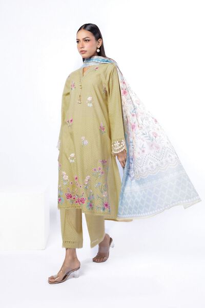 Embroidered | Cotton Dobby | Tailored 3 Piece | USD 45.00