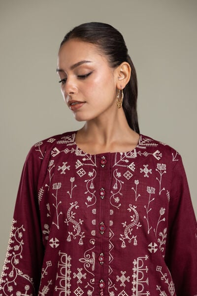 Embroidered | Heavy Textured Cotton | Fabrics 2 Piece | Top and Bottom | USD 55.00