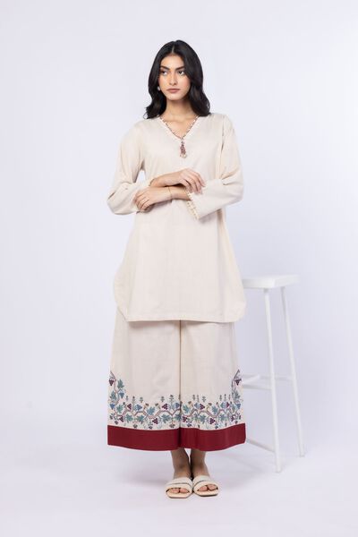 Embroidered | Crosshatch Poplin | Pants | USD 30.00
