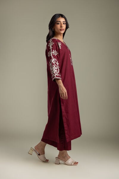 Embroidered | Heavy Textured Cotton | Pants | USD 30.00