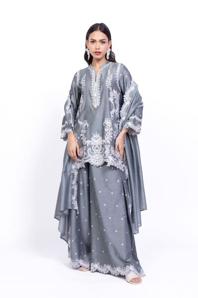 Embroidered | Raw Silk | Pants | USD 33.00