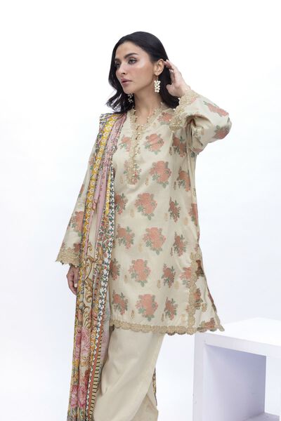Embroidered | Jacquard | Fabrics 3 Piece | USD 55.00