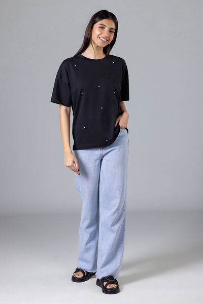 Embroidered | Cotton Jersey | T-shirt | USD 4.50