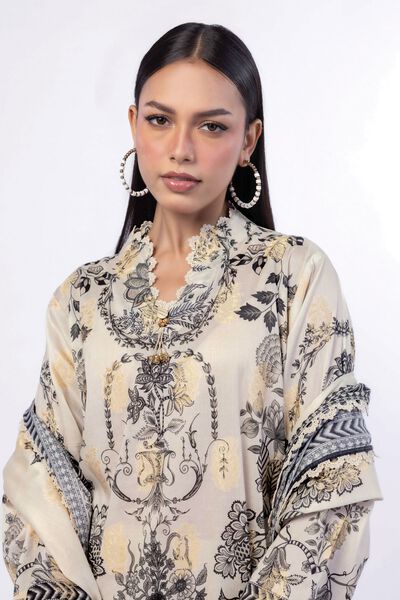 Printed | Jacquard | Fabrics 3 Piece | USD 45.00