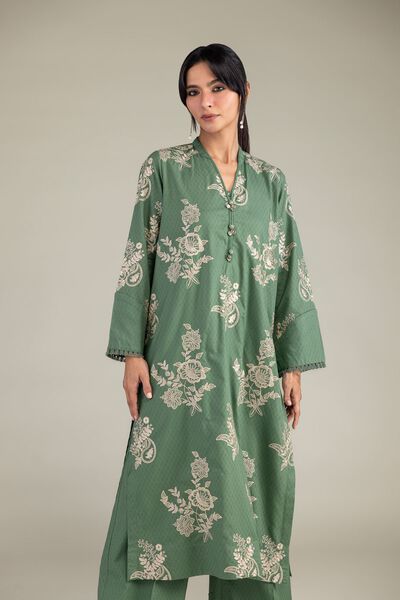 Embroidered | Cotton Dobby | Floral Cotton Kurta | USD 13.50