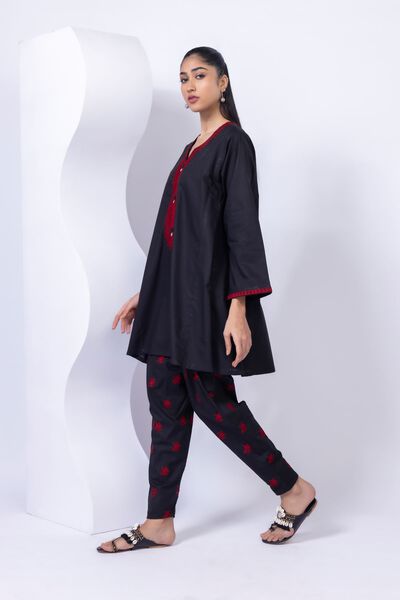 Embroidered | Crosshatch Poplin | Pants | USD 17.50