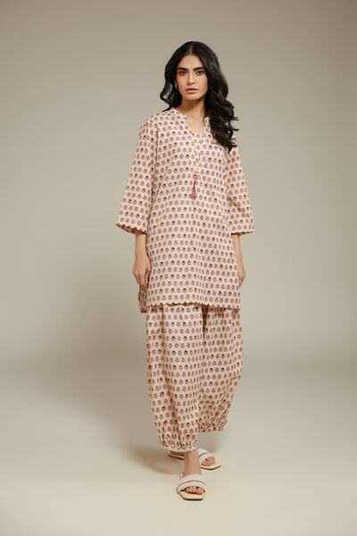 Printed | Textured Cotton | Floral Tapered Shalwar | USD 22.00