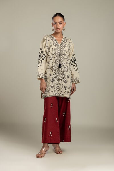 Embroidered | Heavy Textured Cotton | Fabrics 2 Piece | Top and Bottom | USD 55.00