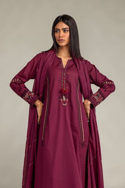 Embroidered | Cotton Dobby | Longline Cotton Kurta | USD 45.00