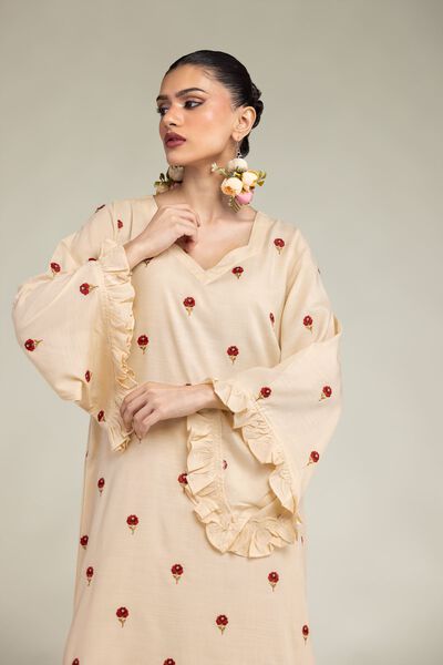 Embroidered | Raw Silk | Floral Silk Kurta | USD 16.50
