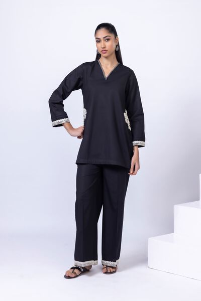Embroidered | Crosshatch Poplin | Pants | USD 14.00