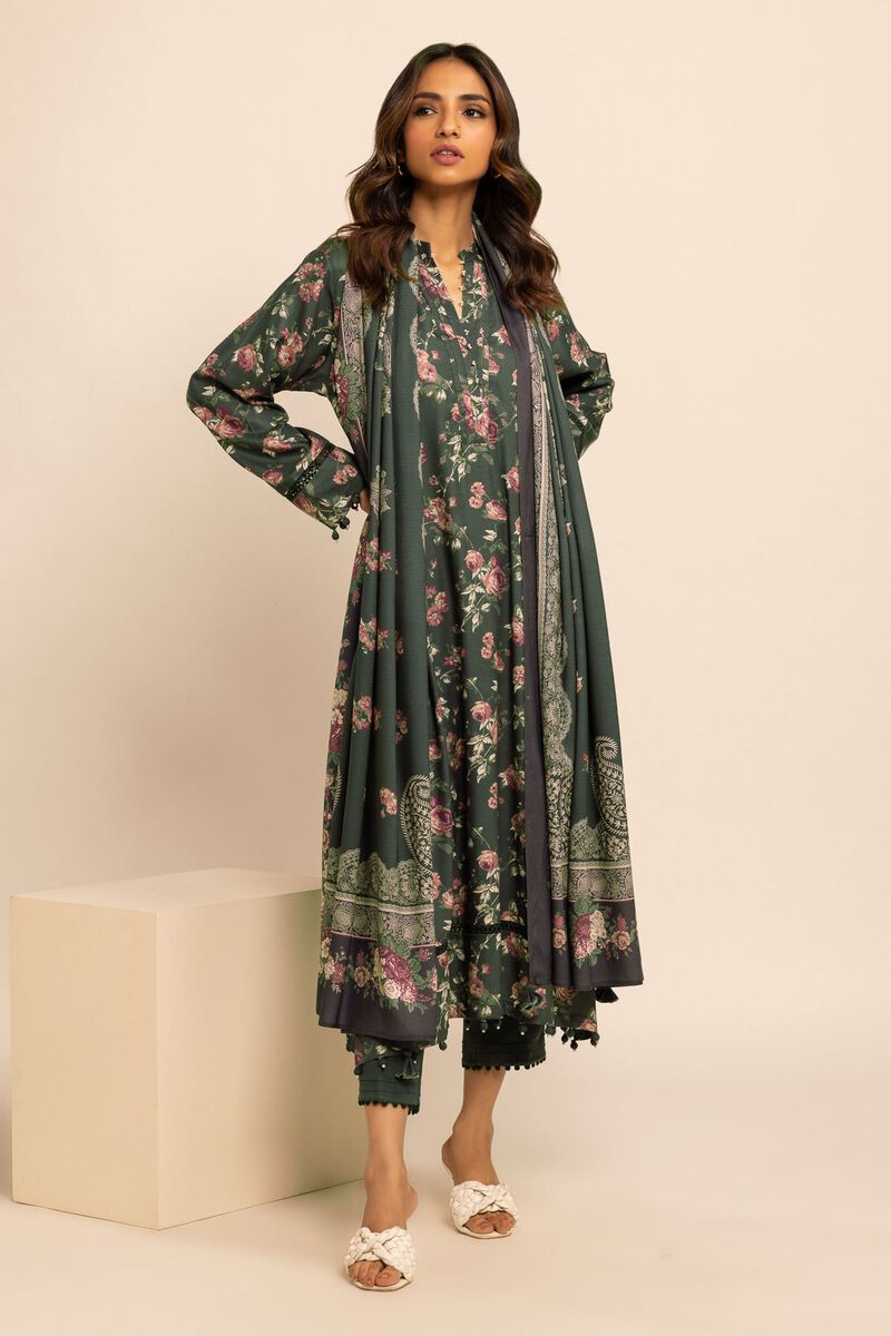 Printed | Printed Viscose Satin | Fabrics 3 Piece | null