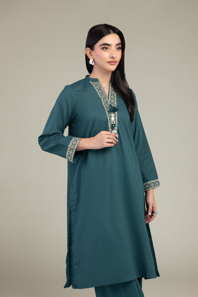 Embroidered | Cambric | V-Neck Cambric Kurta | USD 17.50