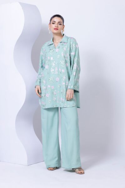 Embroidered | Crosshatch Raw Silk | Kurta | USD 22.50