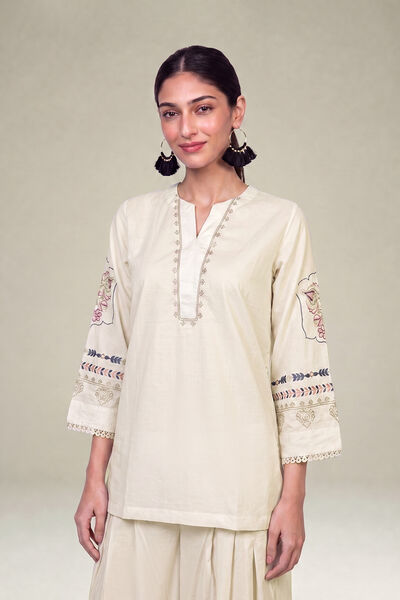 Embroidered | Cambric | Floral Cambric Kurta | USD 40.00