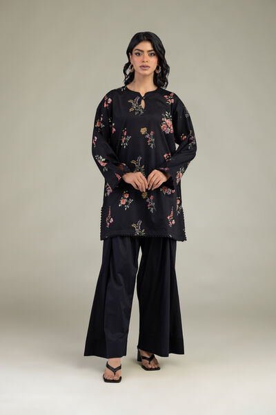 Embroidered | Cambric | Black Cambric Pants | USD 25.00