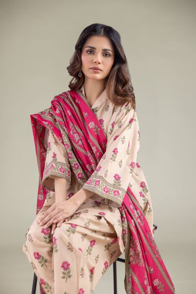 Printed | Lawn | Striped Tassel Dupatta | USD 25.00