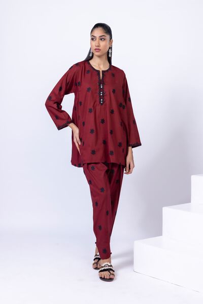 Embroidered | Crosshatch Poplin | Kurta | USD 21.00