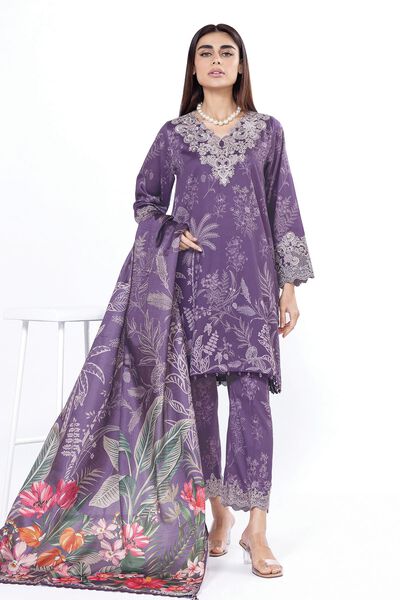 Embroidered | Cotton Satin | Fabrics 3 Piece | USD 30.00