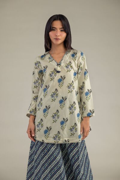 Printed | Cambric | Floral V-Neck Kurta | USD 10.50
